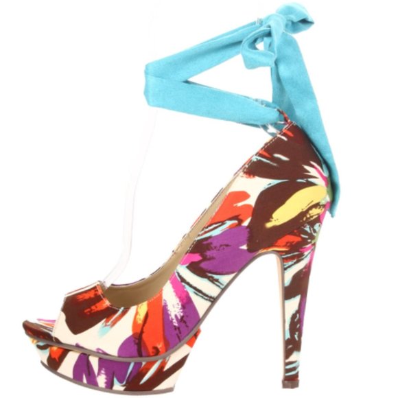 Michael Antonio Women's Floral Kaula Open Toe Pump - Picture 3 of 15